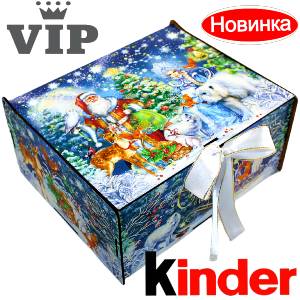Сладкий подарок на Новый Год в картонной упаковке весом 1200 грамм по цене 2223 руб в Йошкар-Оле